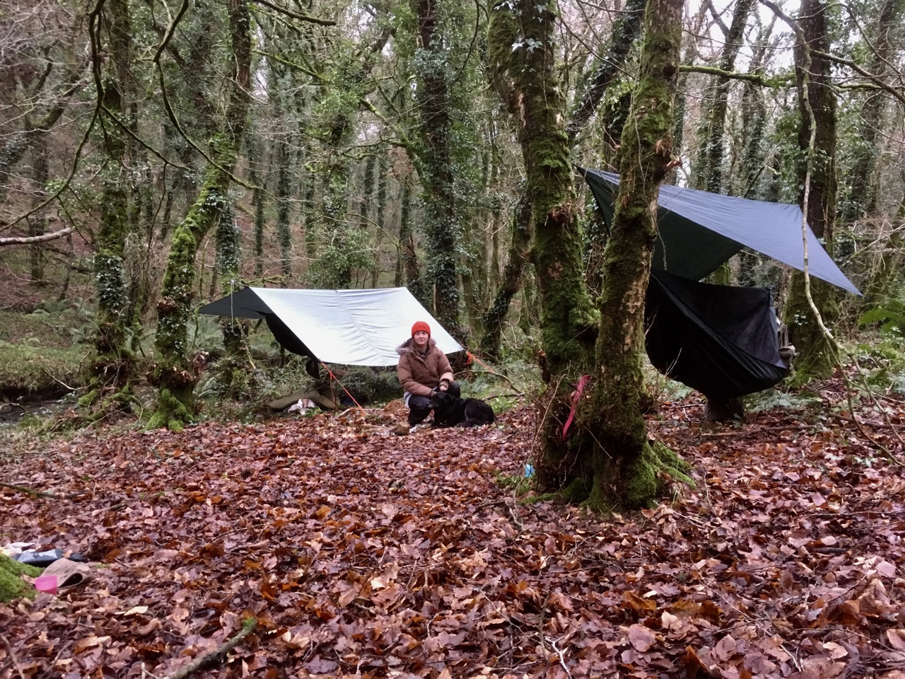 Wild camping by the river Camel
